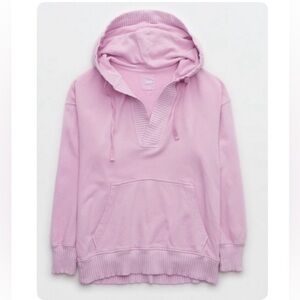 AERIE DOWN-TO-EARTH HENLEY HOODIE VIOLET WILLOW - NWOT
